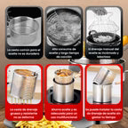 🍳 OLLA FREIDORA 1,2L ACERO INOXIDABLE 304 + ENVÍO GRATIS