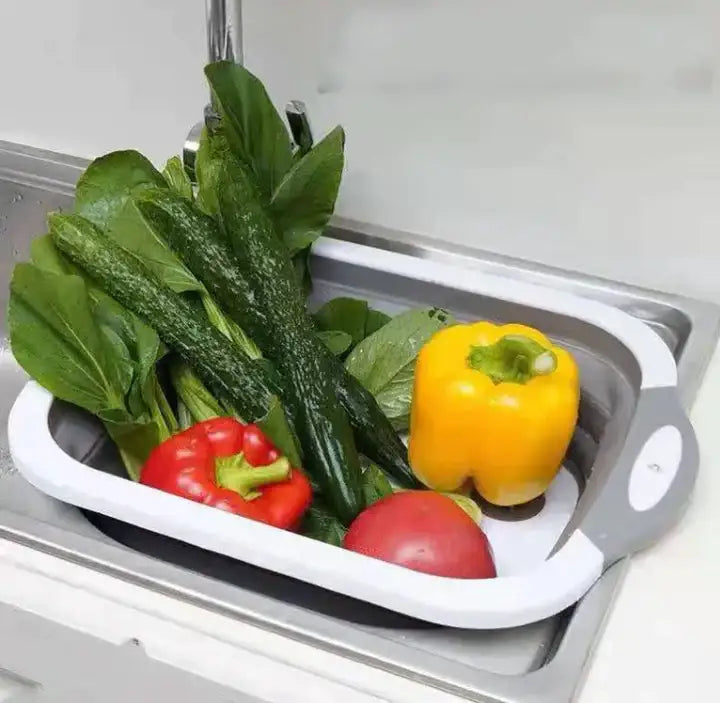 Tabla Plegable 3 En 1 Picar, Lavar y Escurrir